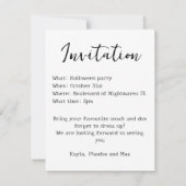 ハロウィーン招待状カード 招待状 (裏面)