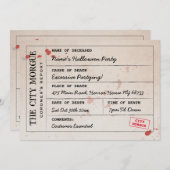 ハロウィーン招待状シティモルグコーナーズオフィス 招待状 (正面/裏面)