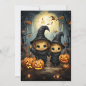 ハロウィーン招待状チャイルドウィッチハッピーカボチャ 招待状 (正面)