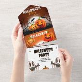 ハロウィーン招待状ハロウィンパーティー2023 オールインワン招待状 (貼ってはがせる)