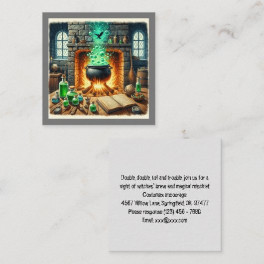 ハロウィーン招待状フラットカード ノートカード (正面/裏面)