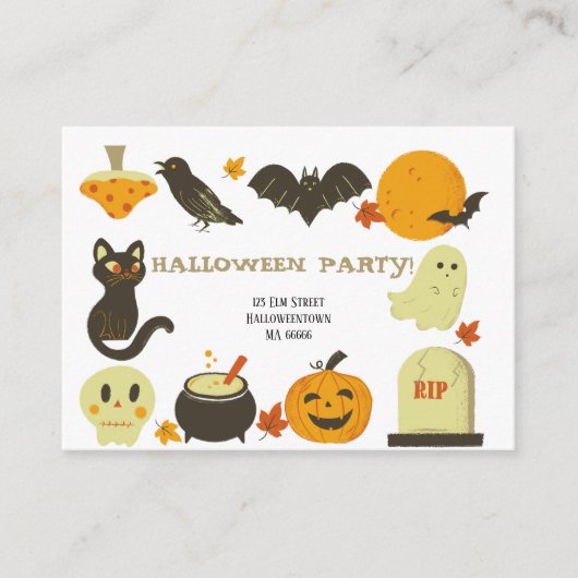 ハロウィーン招待状不気味お祝い エンクロージャーカード (正面)