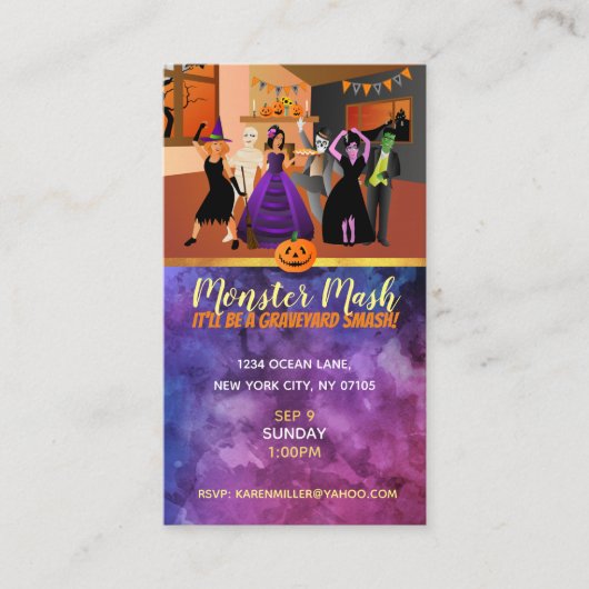 ハロウィーン招待状名刺 名刺 (正面)