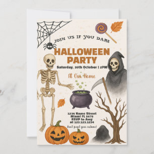 ハロウィーン招待状   キャンディーコーン&トリックオアトリート 招待状