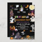 ハロウィーン招待状、ハローウィンパーティ招待状、 セーブザデート (正面/裏面)