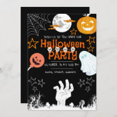 ハロウィーン招待状/大人ハローウィンパーティ。 セーブザデート (正面/裏面)