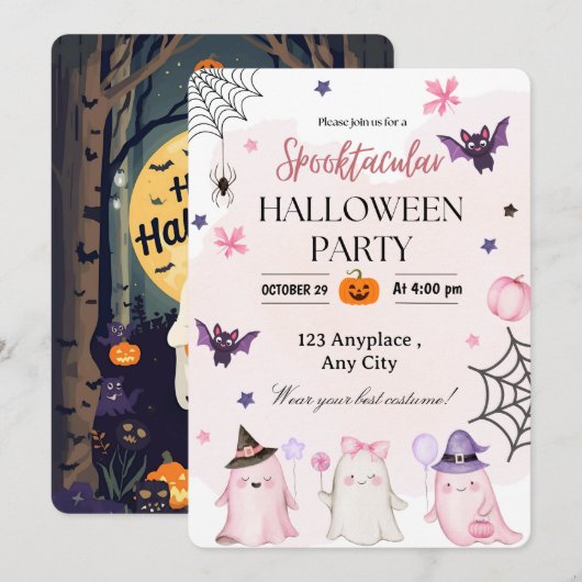 ハロウィーン招待状 招待状 (正面/裏面)