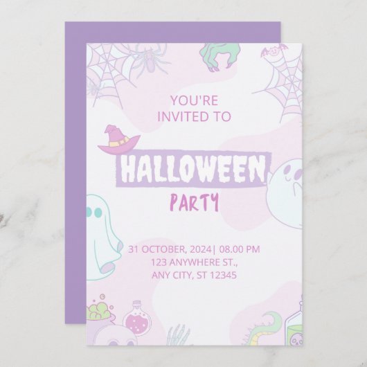 ハロウィーン招待状 招待状 (正面/裏面)