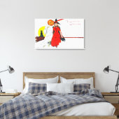 ハロウィーン挨拶の魔女 キャンバスプリント (インサイチュ (寝室))