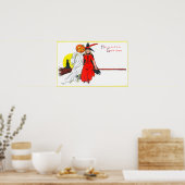 ハロウィーン挨拶の魔女 ポスター (キッチン)