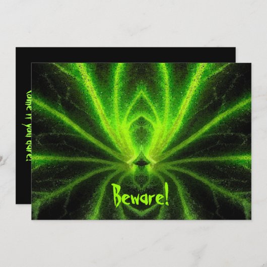 ハロウィーン放射性スパイダー招待状 招待状 (正面/裏面)