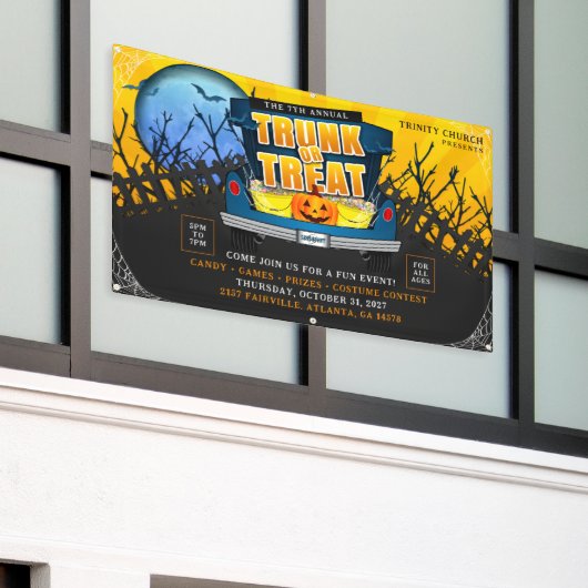 ハロウィーン教会のトランクまたはトリートイベント 横断幕 (ビルの外側)