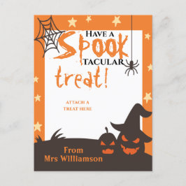 ハロウィーン教室のトリックまたはトリートホルダー ポストカード