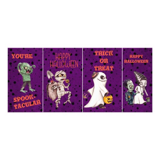 ハロウィーン教室カード おばけ キッズ ラックカード (正面)