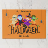 ハロウィーン教室ランチョンマット、使い捨て ペーパーパッド (正面)