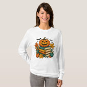 ハロウィーン教師のフェスティブブックテーマ Tシャツ (正面フル)