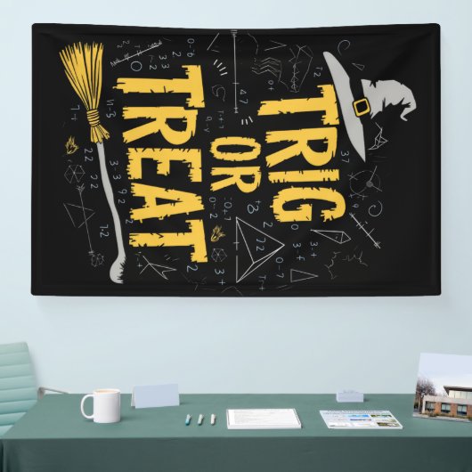 ハロウィーン数学先生トリグまたはトリートスクール 横断幕 (トレードショー)