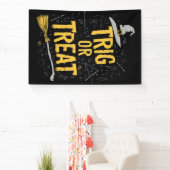 ハロウィーン数学先生トリグまたはトリートスクール 横断幕 (インサイチュ)