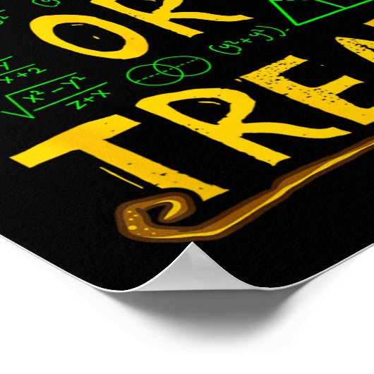 ハロウィーン数学先生トリグまたはトリート学生学校 ポスター (角)