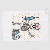 ハロウィーン整形外科ナーススケルトンスクラブトップ ゴルフタオル (横)