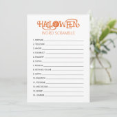 ハロウィーン文字並べ替えパーティーゲームカード 招待状 (スタンド正面)