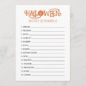 ハロウィーン文字並べ替えパーティーゲームカード 招待状 (正面)