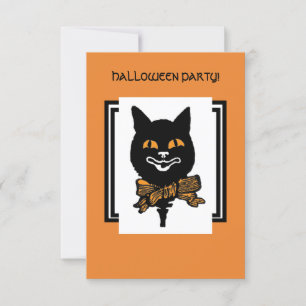 ハロウィーン新しい黒猫ギフトラベル 招待状