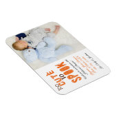 ハロウィーン新生児少年は写真をスポックするには可愛すぎる マグネット (右側)