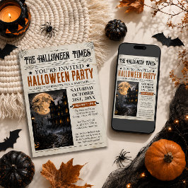ハロウィーン新聞招待状, ハロウィーンパーティー 招待状