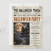 ハロウィーン新聞招待状（プログラム付き） 招待状 (正面)