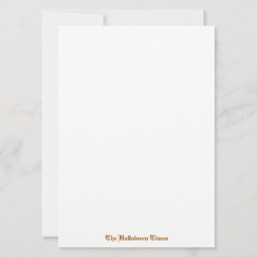 ハロウィーン新聞招待状 招待状 (裏面)