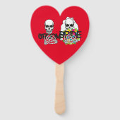 ハロウィーン新郎新婦スカルキャラクターハンドファン ハンドファン (正面)