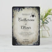 ハロウィーン旧紙ゴシックSpider Web Frame 招待状 (スタンド正面)