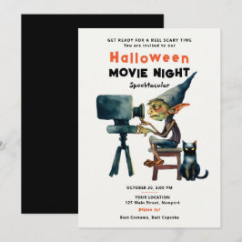 ハロウィーン映画ナイトスポオクタクタキュラーグレムリン猫 招待状