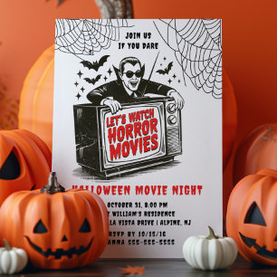 ハロウィーン映画ナイトパーティの招待状 招待状