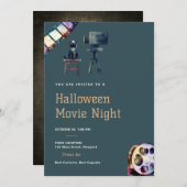 ハロウィーン映画ナイトブラック猫プロジェクタおもしろい暗 招待状 (正面/裏面)