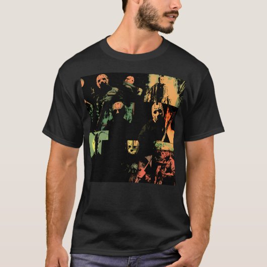 ハロウィーン映画ポスターコラージュJason Tシャツ (正面)