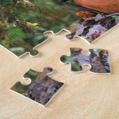 ハロウィーン時間木彫りのカボチャとワゴンホイール ジグソーパズル (側面)