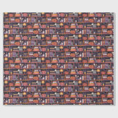 ハロウィーン本棚 ラッピングペーパー (フラット)