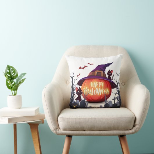 ハロウィーン枕 – パンプキンアンドナイト魔法 クッション (椅子)