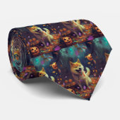 ハロウィーン柴犬カボチャ怖 ネクタイ (ロール)