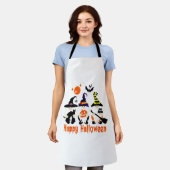 ハロウィーン格言かわいい秋カボチャ秋 エプロン (着用した状態)