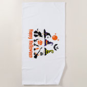 ハロウィーン格言かわいい秋カボチャ秋 ビーチタオル (正面)