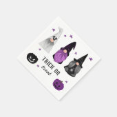 ハロウィーン格言とカボチャ。トリックまたは治療 スタンダードカクテルナプキン (角)