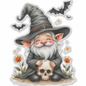 ハロウィーン格言とスカル シール (正面)