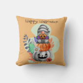 ハロウィーン格言と紅葉 クッション (正面)