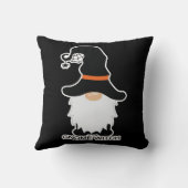 ハロウィーン格言ウィッチホワイトヘアブラックハット クッション (裏面)