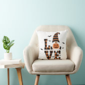 ハロウィーン格言タータンチェックラブブラックオレンジ クッション (椅子)