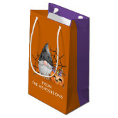 ハロウィーン格言トリックまたはトリート スモールペーパーバッグ (裏面アングル)