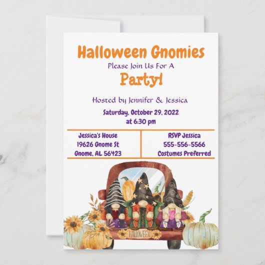 ハロウィーン格言パーティの招待状 招待状 (正面)